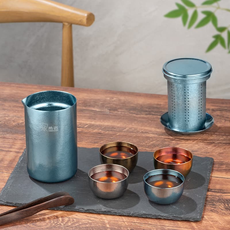 Pure Titanium Travel Tea Set